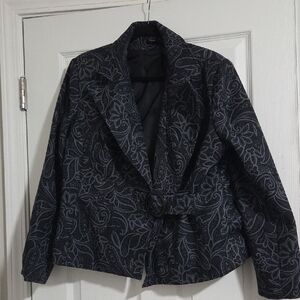 Abella Black and Gray Floral Blazer